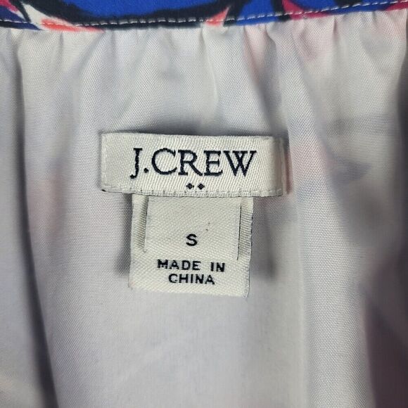 J Crew Womens Lace Up Butterfly Print Dress Size Small Blue Abstract Artsy Work - Picture 5 of 9